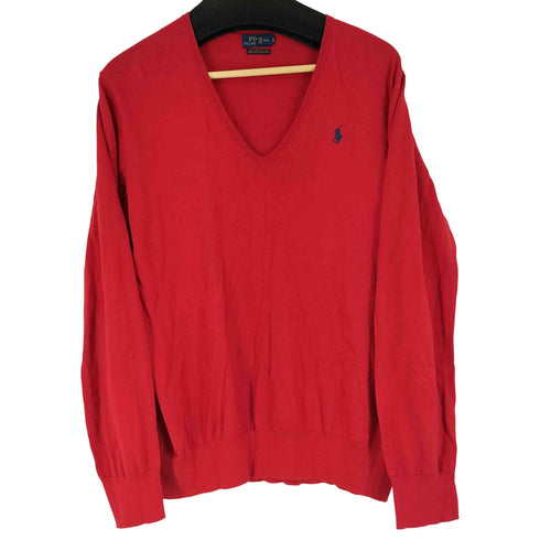 ポロラルフローレン POLO RALPH LAUREN スモールポニー刺繍Vネックコットンニット メンズ import:L